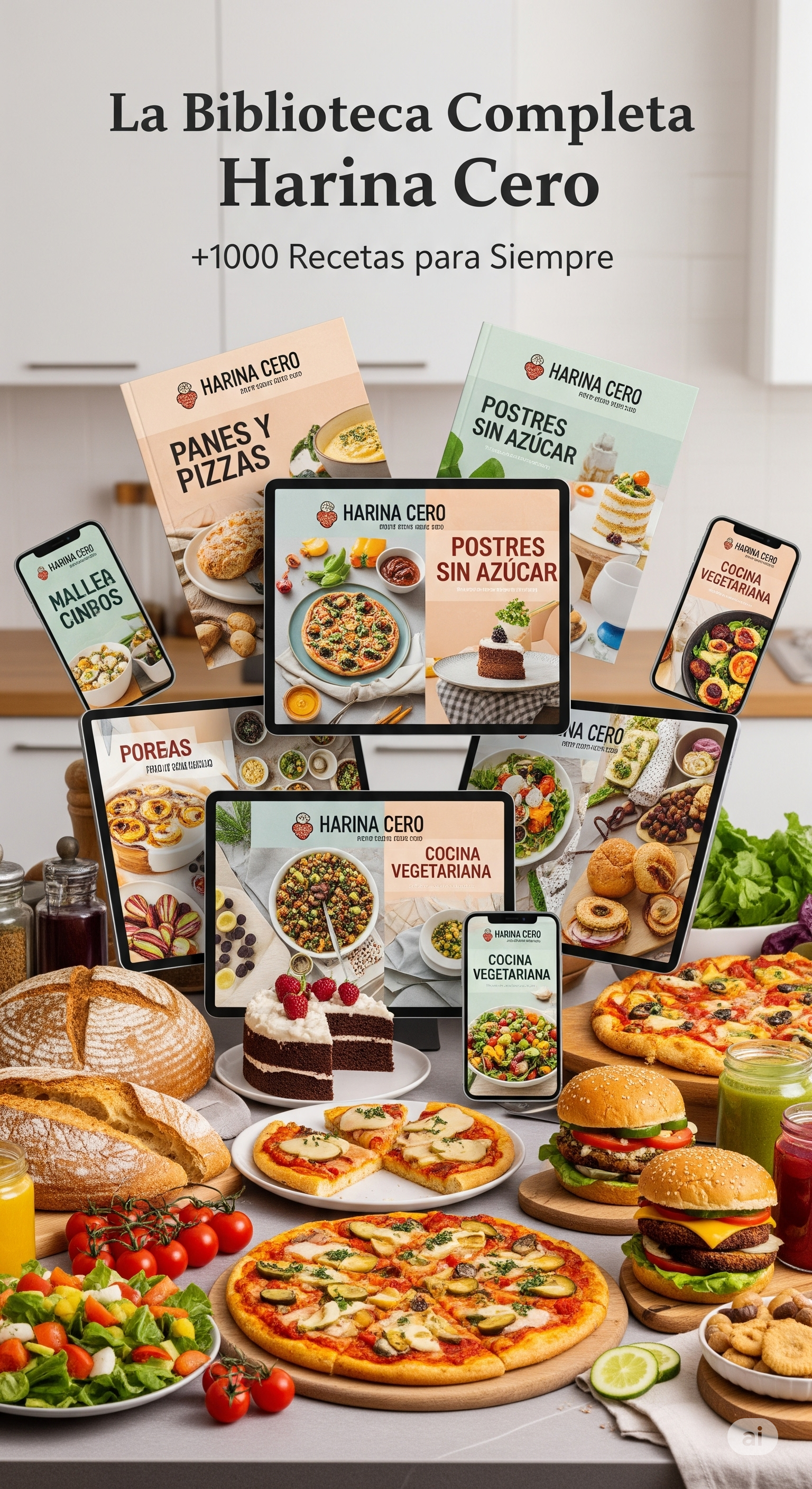 La Biblioteca Completa Harina Cero: +1000 Recetas para Siempre + Bonos Exclusivos